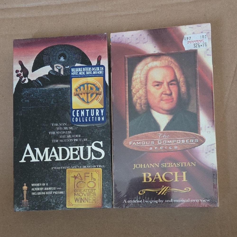 Amadeus Movie VHS Tape And Bach VHS Collection Both FACTORY SEALED